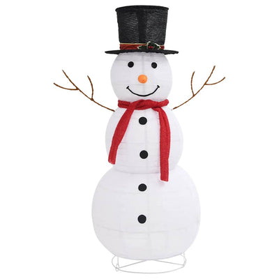 Decorative Christmas Snowman Figure LED Luxury Fabric 120cm