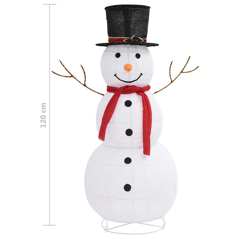 Decorative Christmas Snowman Figure LED Luxury Fabric 120cm