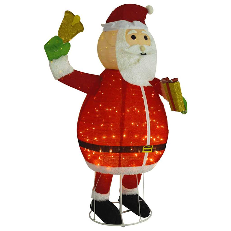 Decorative Christmas Santa Claus Figure LED Luxury Fabric 180 cm