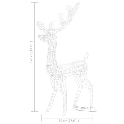 Acrylic Reindeer Christmas Decoration 140 LEDs 120 cm Cold White