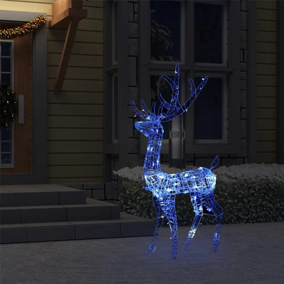 Acrylic Reindeer Christmas Decoration 140 LEDs 120 cm Blue