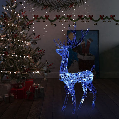 Acrylic Reindeer Christmas Decoration 140 LEDs 120 cm Blue