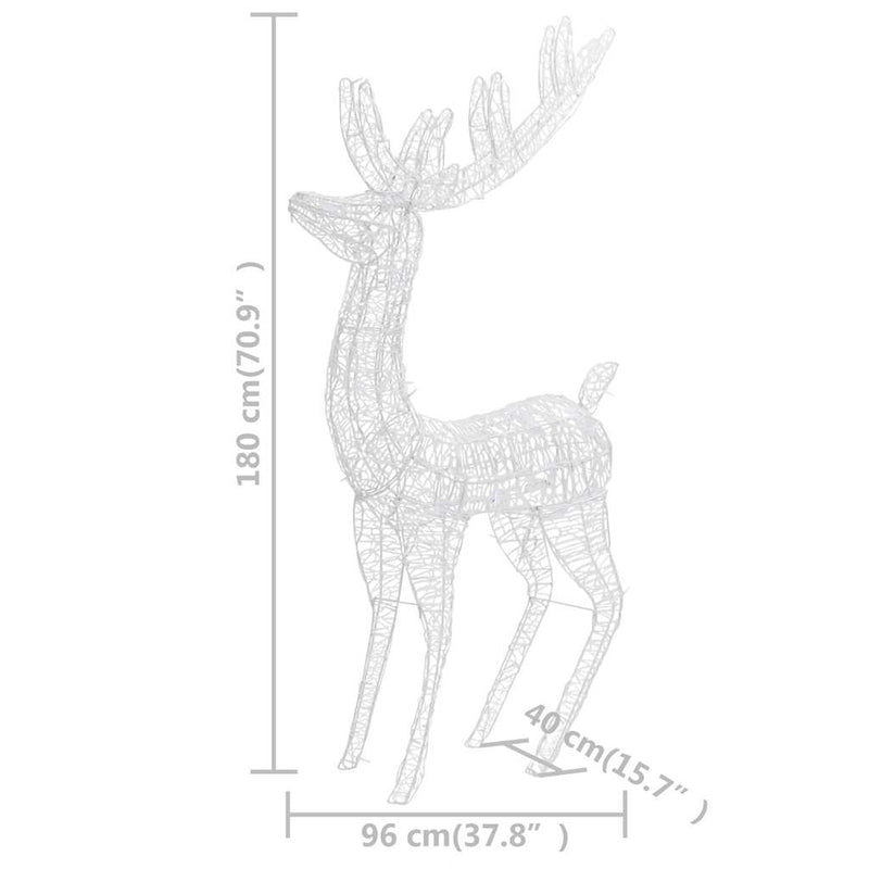 XXL Acrylic Christmas Reindeer 250 LED 180 cm Warm White