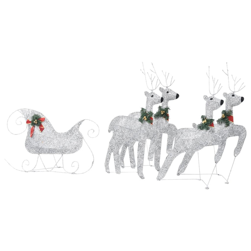 Reindeer & Sleigh Christmas Decoration 100 LEDs Outdoor Silver