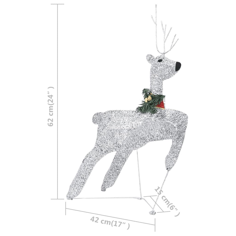 Reindeer & Sleigh Christmas Decoration 100 LEDs Outdoor Silver