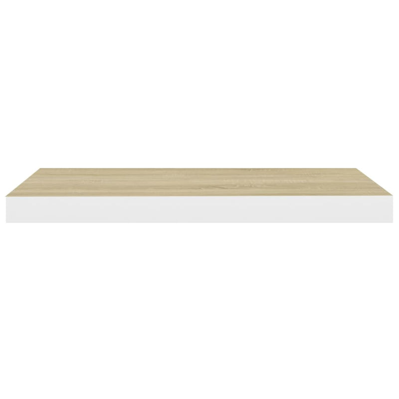 Floating Wall Shelves 4 pcs Oak and White 60x23.5x3.8 cm MDF