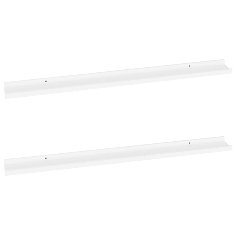 Wall Shelves 2 pcs White 100x9x3 cm