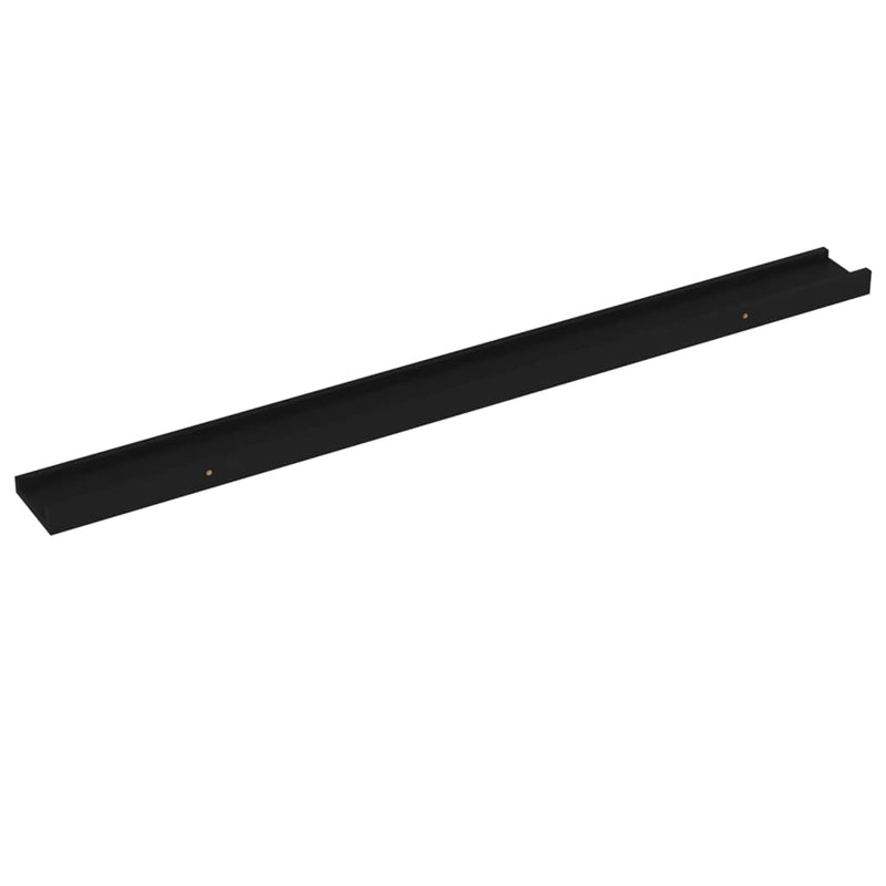 Wall Shelves 2 pcs Black 100x9x3 cm