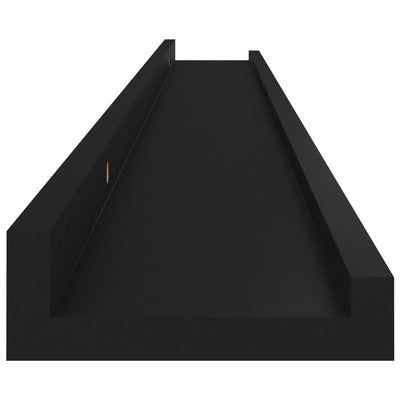 Wall Shelves 2 pcs Black 100x9x3 cm