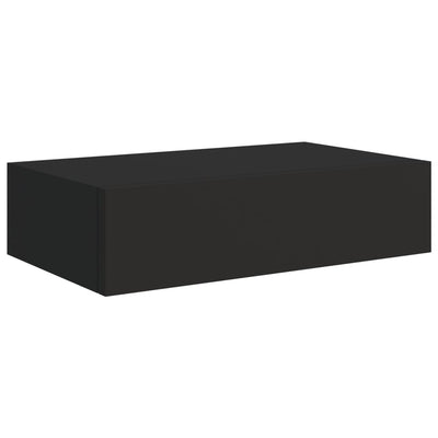 Wall-mounted Drawer Shelf Black 40x23.5x10cm MDF