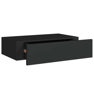 Wall-mounted Drawer Shelves 2 pcs Black 40x23.5x10cm MDF