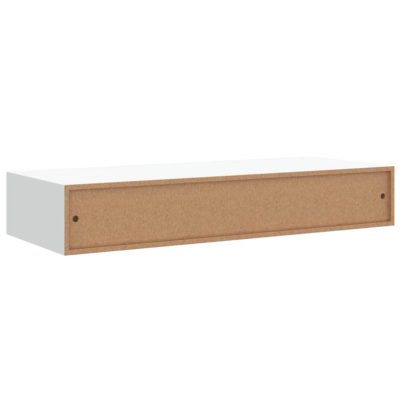 Wall-mounted Drawer Shelves 2 pcs White 60x23.5x10cm MDF