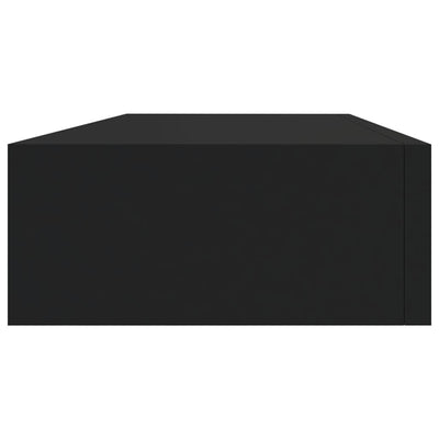 Wall-mounted Drawer Shelf Black 60x23.5x10cm MDF