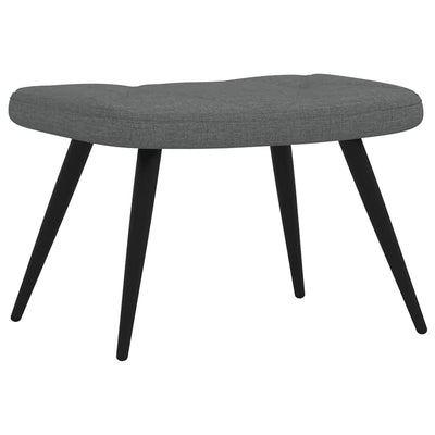 Relaxing Chair with a Stool Dark Grey Fabric