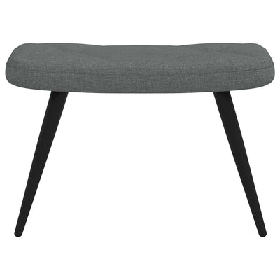 Relaxing Chair with a Stool Dark Grey Fabric