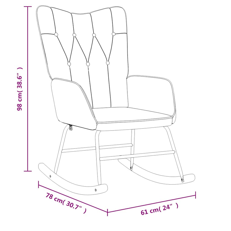 Rocking Chair Dark Grey Fabric