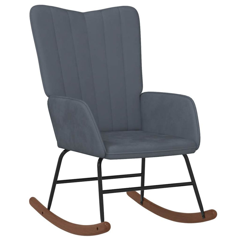 Rocking Chair Dark Grey Velvet