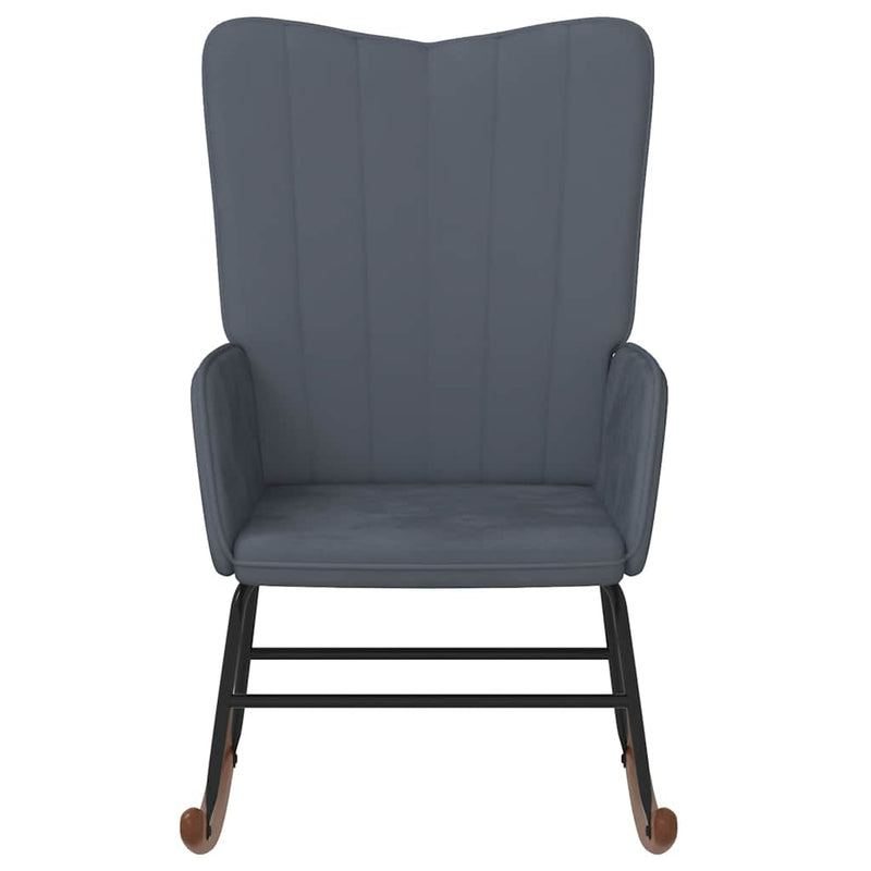 Rocking Chair Dark Grey Velvet