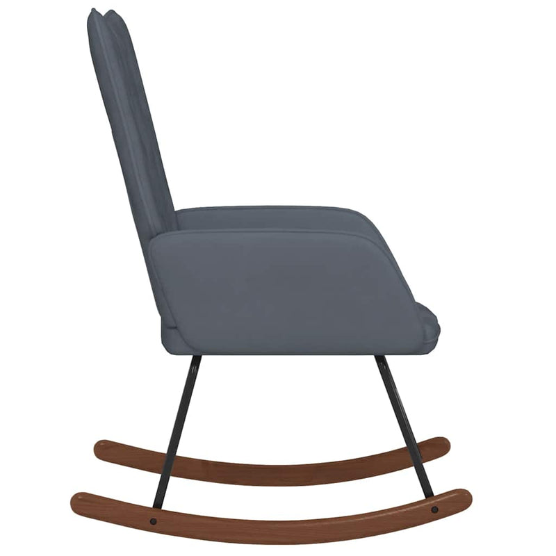 Rocking Chair Dark Grey Velvet