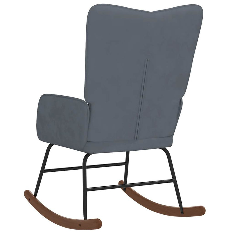 Rocking Chair Dark Grey Velvet