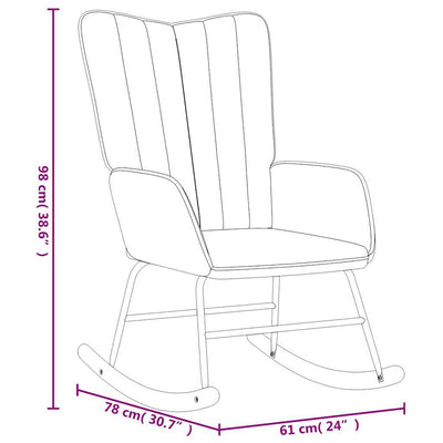 Rocking Chair Dark Grey Velvet