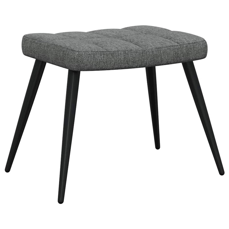 Relaxing Chair with a Stool Dark Grey Fabric