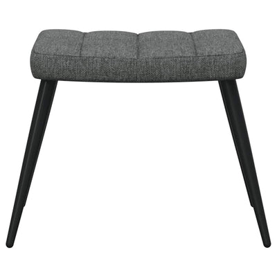 Relaxing Chair with a Stool Dark Grey Fabric