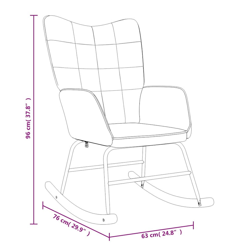 Rocking Chair Dark Grey Fabric