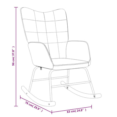 Rocking Chair with a Stool Dark Grey Fabric