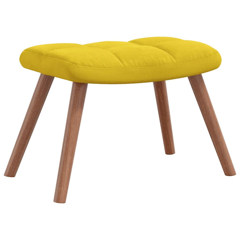 Relaxing Chair with a Stool Mustard Yellow Velvet