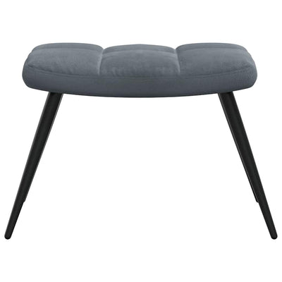 Relaxing Chair with a Stool Dark Grey Velvet