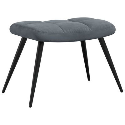 Relaxing Chair with a Stool Dark Grey Velvet