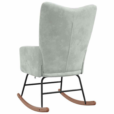 Rocking Chair Light Grey Velvet