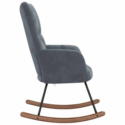 Rocking Chair Dark Grey Velvet