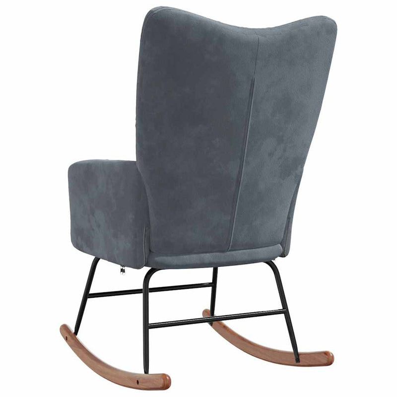 Rocking Chair Dark Grey Velvet