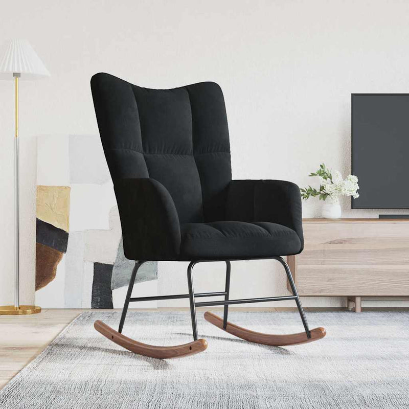 Rocking Chair Black Velvet