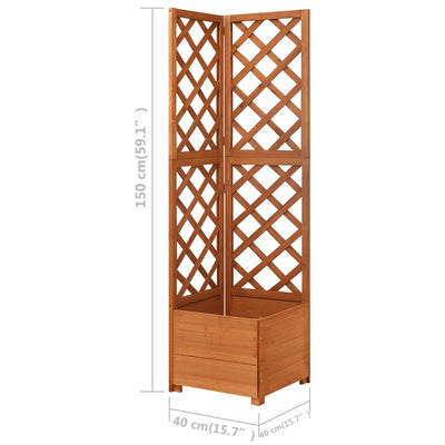 Corner Trellis Planter 40x40x150 cm Solid Fir Wood