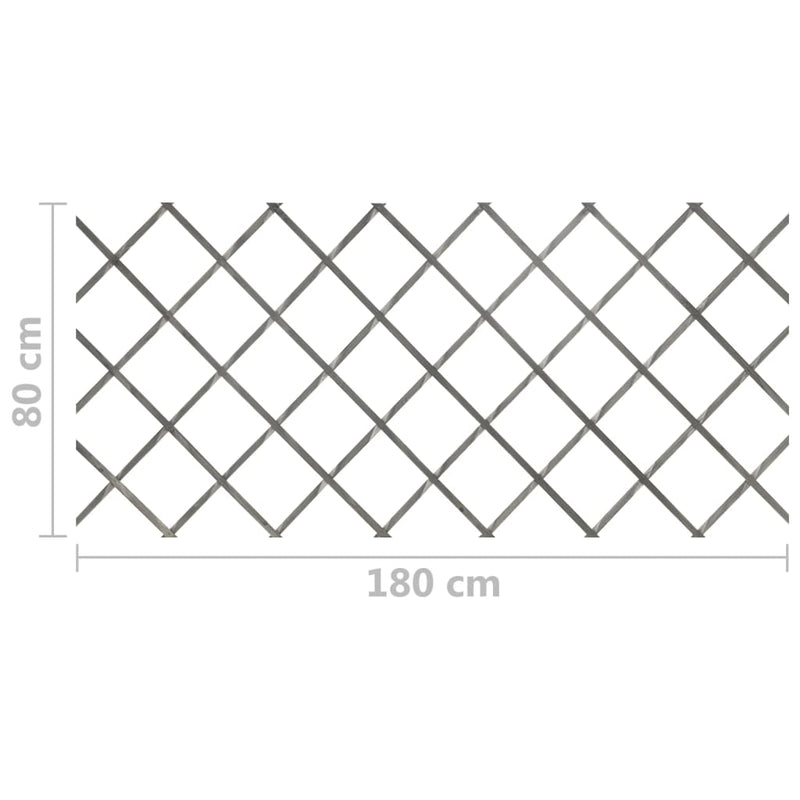 Trellis Fences 5 pcs Grey Solid Firwood 180x80 cm