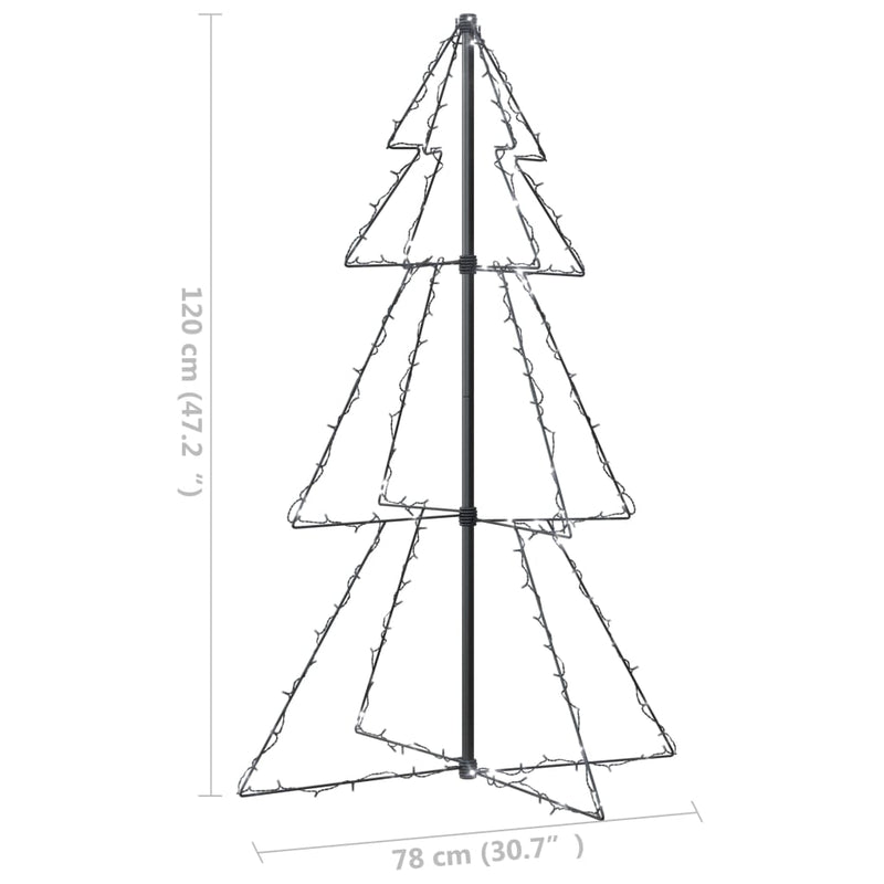 Christmas Cone Tree 160 LEDs Indoor and Outdoor 78x120 cm