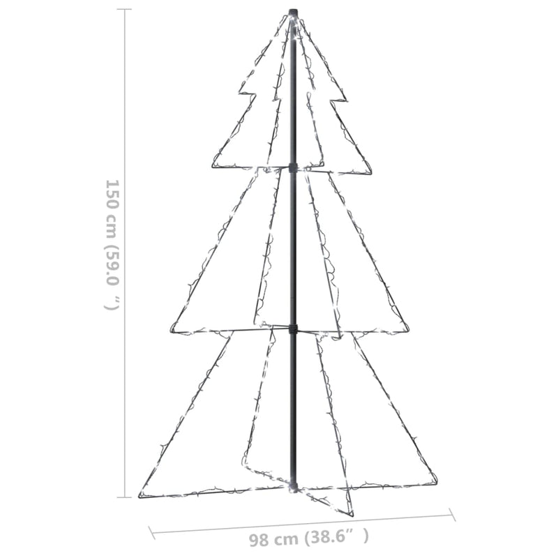 Christmas Cone Tree 200 LEDs Indoor and Outdoor 98x150 cm