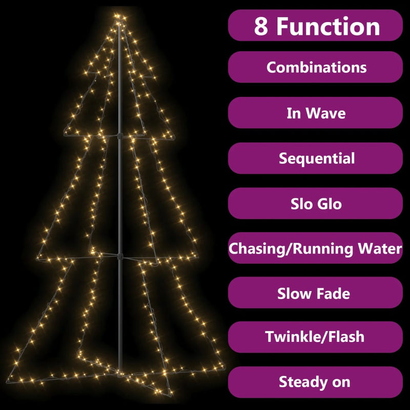 Christmas Cone Tree 240 LEDs Indoor and Outdoor 118x180 cm