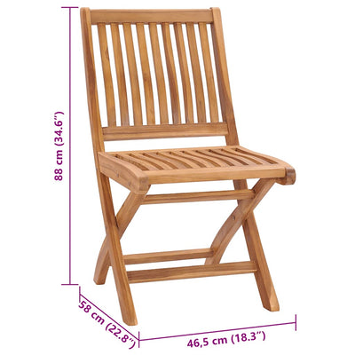 Folding Garden Chairs with Cushions 6 pcs Solid Teak Wood