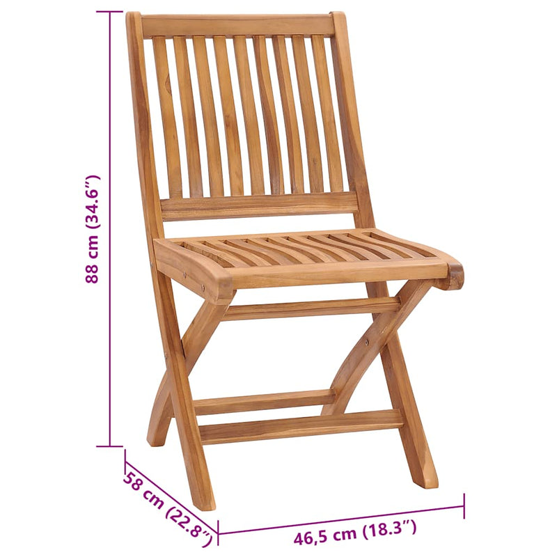 Folding Garden Chairs with Cushions 6 pcs Solid Teak Wood