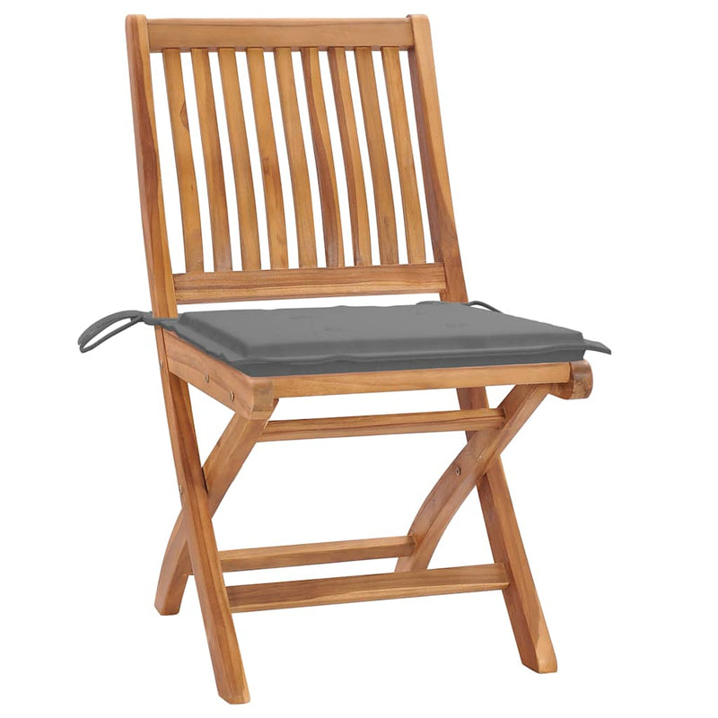 Folding Garden Chairs with Cushions 6 pcs Solid Teak Wood