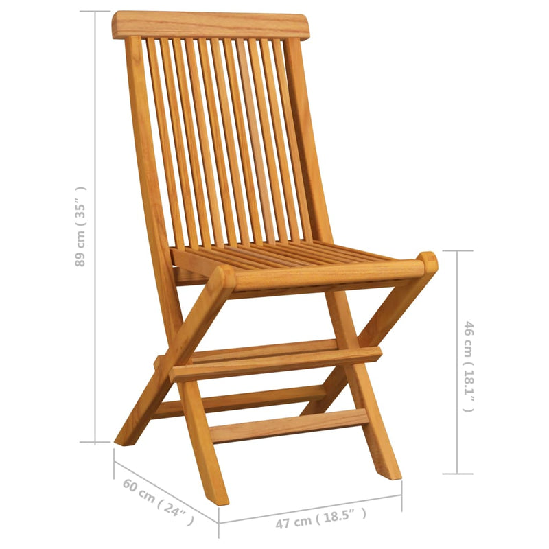 Folding Garden Chairs 8 pcs Solid Teak Wood