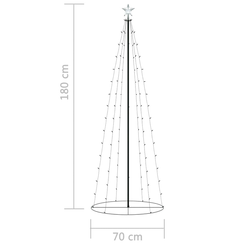 Christmas Cone Tree 100 Warm White LEDs Decoration 70x180 cm