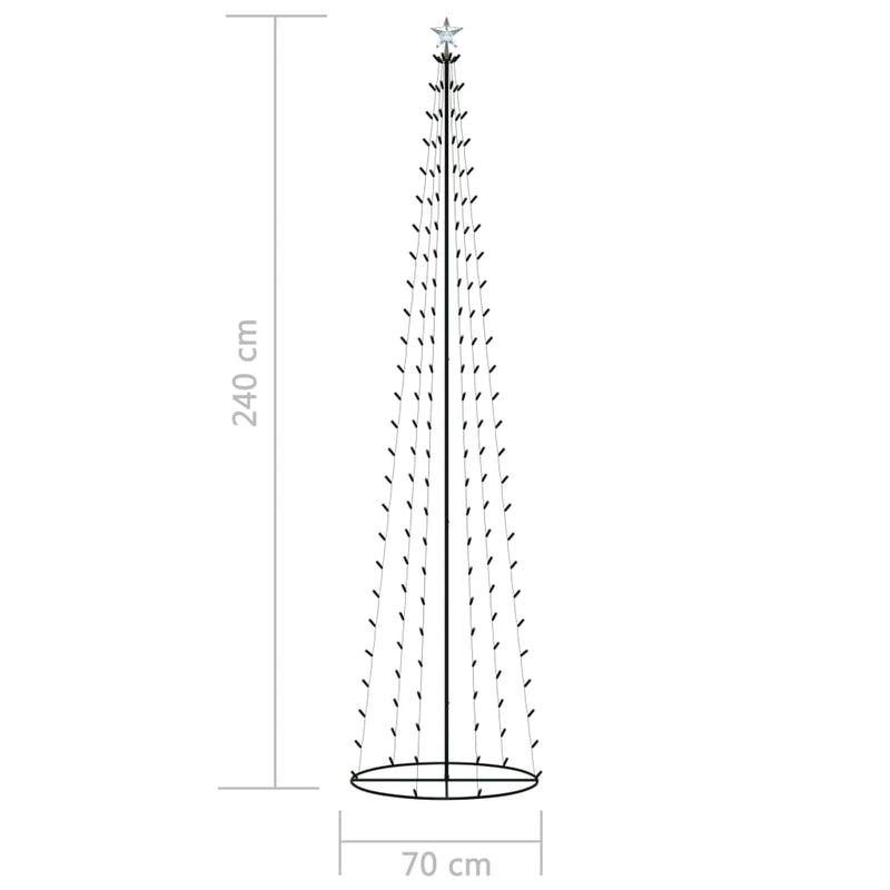 Christmas Cone Tree 136 Warm White LEDs Decoration 70x240 cm