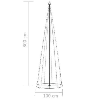 Christmas Cone Tree 330 Warm White LEDs Decoration 100x300 cm