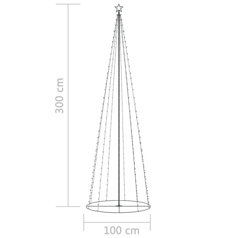 Christmas Cone Tree 330 Warm White LEDs Decoration 100x300 cm