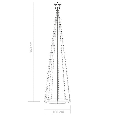 Christmas Cone Tree 400 Warm White LEDs Decoration 100x360 cm